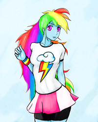 Size: 4107x5141 | Tagged: safe, artist:funnbunns, rainbow dash, equestria girls, g4, absurd resolution, female, solo