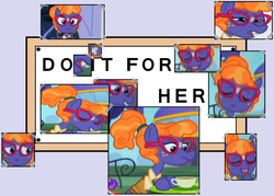 Size: 1400x1000 | Tagged: safe, frazzle rock, g4, princess spike, :o, do it for her, eyes closed, freckles, frown, glasses, grin, male, meme, open mouth, smiling, the simpsons