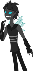 Size: 1020x2167 | Tagged: safe, artist:nightnightwalker98, artist:timelordomega, changeling, equestria girls, g4, clothes, gloves, humanized, male, simple background, solo, transparent background, vector