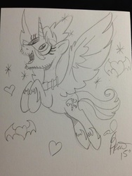 Size: 768x1024 | Tagged: safe, artist:andy price, leadwing, oc, alicorn, pony, alicorn oc, alicornified, andy price, andy you magnificent bastard, monochrome, ponified, pretty princess, princess andy, sketch, traditional art