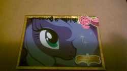 Size: 1632x916 | Tagged: safe, princess luna, g4, autograph, female, s1 luna, solo, tabitha st. germain, trading card