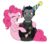 Size: 1746x1545 | Tagged: safe, artist:edcom02, artist:jmkplover, pinkie pie, earth pony, pony, g4, crossover, duo, female, frank castle, male, mare, marvel, marvel comics, party horn, ponified, punisher, simple background, stallion, transparent background