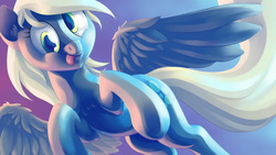 Size: 1280x720 | Tagged: safe, artist:dahtamnay, derpy hooves, pegasus, pony, g4, female, mare, solo, tongue out