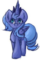 Size: 1024x1537 | Tagged: safe, artist:lunartails, princess luna, g4, :o, female, s1 luna, simple background, solo, transparent background