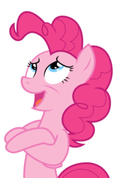 Size: 4500x6916 | Tagged: safe, artist:estories, pinkie pie, g4, absurd resolution, crossed hooves, crossed legs, female, looking up, simple background, solo, transparent background, vector