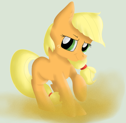 Size: 1024x1000 | Tagged: safe, artist:melchiorflyer, applejack, g4, female, hatless, missing accessory, simple background, solo