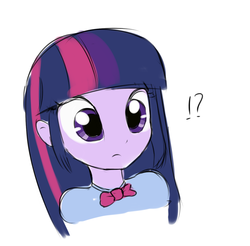 Size: 1024x1006 | Tagged: dead source, safe, artist:dambitail, twilight sparkle, equestria girls, g4, exclamation point, interrobang, question mark