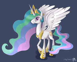 Size: 1280x1024 | Tagged: safe, artist:replacer808, princess celestia, g4, female, solo, spread wings