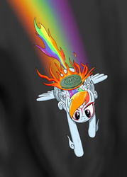 Size: 914x1280 | Tagged: safe, artist:amaterasu dash, rainbow dash, g4, crossover, female, fire, okami, solo, video game