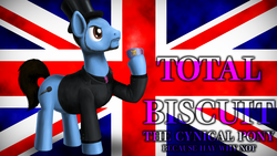 Size: 1920x1080 | Tagged: safe, artist:poniker, pony, hat, mug, ponified, solo, top hat, total biscuit, union jack