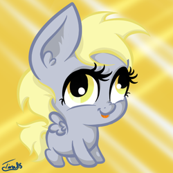 Size: 500x500 | Tagged: safe, artist:mirry92, derpy hooves, pegasus, pony, g4, big eyes, chibi, cross-eyed, cute, derp, derpabetes, digital art, female, filly, mare, silly, silly face, silly pony, solo, tongue out