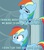 Size: 1280x1440 | Tagged: safe, edit, edited screencap, screencap, rainbow dash, soarin', g4, tanks for the memories, blue text, caption, female, image macro, innuendo, male, meme, pun, scrunchy face, ship:soarindash, shipping, solo, straight, thinking