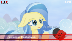 Size: 3840x2160 | Tagged: safe, artist:an-m, sunshower, pegasus, pony, g4, female, high res, mare, microphone, news