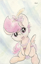 Size: 676x1055 | Tagged: safe, artist:slightlyshade, scootaloo, g4, clothes, dress, female, gala dress, solo, traditional art