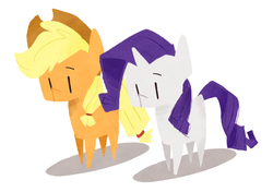 Size: 849x599 | Tagged: safe, artist:gmrqor, applejack, rarity, g4, simple background, white background