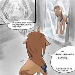 Size: 1000x1000 | Tagged: safe, artist:mabu, doctor whooves, time turner, earth pony, pony, g4, ask, askgamingwhooves, comic, doctor who, male, mirror, stallion, tardis, tumblr