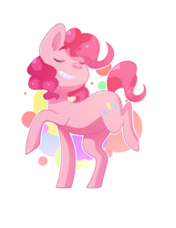 Size: 1024x1325 | Tagged: dead source, safe, artist:samandriilrf, pinkie pie, earth pony, pony, g4, abstract background, cute, diapinkes, ear fluff, eyes closed, female, mare, smiling, solo