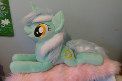 Size: 600x401 | Tagged: safe, artist:pinkamoone, lyra heartstrings, g4, irl, photo, plushie, prone