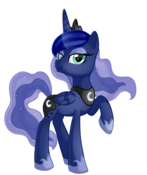 Size: 824x984 | Tagged: safe, artist:regkitty, princess luna, alicorn, pony, g4, female, raised hoof, simple background, smiling, solo, transparent background