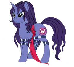 Size: 2426x2193 | Tagged: safe, artist:edcom02, artist:jmkplover, pony, unicorn, crossover, high res, marvel, mutant, ponified, psylocke, simple background, solo, transparent background, x-men