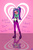 Size: 1200x1800 | Tagged: safe, artist:tunderi, aria blaze, equestria girls, g4, blushing, dialogue, female, solo, tsundaria, tsundere