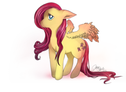 Size: 1024x744 | Tagged: safe, artist:denine thode, fluttershy, g4, female, sad, solo