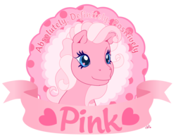 Size: 5440x4209 | Tagged: safe, artist:prettywitchdoremi, pinkie pie (g3), g3, absurd resolution, catchphrase, female, heart, heart eyes, solo, wingding eyes