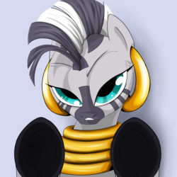 Size: 1000x1000 | Tagged: safe, artist:[redacted], zecora, zebra, g4, against glass, bedroom eyes, female, fourth wall, lip bite, solo, underhoof