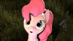Size: 480x270 | Tagged: safe, artist:ferexes, pinkie pie, g4, 3d, :o, animated, cute, diapinkes, female, grass, smiling, solo, source filmmaker, youtube link