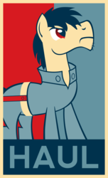 Size: 510x837 | Tagged: safe, artist:pacificgreen, haul-it harry, earth pony, pony, ask haul-it harry, ask, delivery pony, hope poster, tumblr