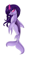 Size: 950x2000 | Tagged: safe, artist:blackfreya, changeling, dolphin, hybrid, male, purple changeling, simple background, solo, transparent background