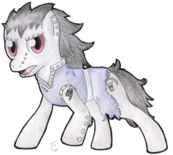 Size: 1317x1179 | Tagged: safe, artist:celecrypt, dracony, fairy tail, gajeel redfox, ponified, simple background, solo, traditional art, transparent background