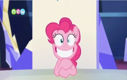 Size: 1145x720 | Tagged: safe, screencap, pinkie pie, g4, party pooped, creepy smile, faic, female, grin, solo