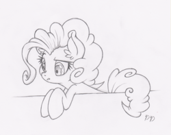 Size: 1000x788 | Tagged: safe, artist:dfectivedvice, pinkie pie, g4, female, grayscale, monochrome, solo, traditional art