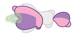 Size: 3000x1500 | Tagged: safe, artist:dongororo, sweetie belle, g4, female, magic, overhead view, simple background, solo, sweetie belle's magic brings a great big smile, transparent background, vector