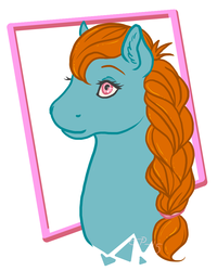 Size: 800x1000 | Tagged: safe, artist:champagnepain, bright eyes, earth pony, pony, g1, my little pony tales, female, solo