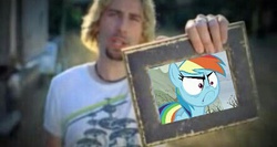 Size: 444x236 | Tagged: safe, rainbow dash, human, g4, my little pony: friendship is magic, tanks for the memories, exploitable meme, irl, irl human, look at this photograph, meme, nickelback, photo