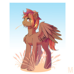 Size: 1200x1200 | Tagged: safe, artist:margony, oc, oc only, pegasus, pony, hat, solo