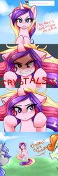 Size: 1280x3840 | Tagged: safe, artist:sugarberry, princess cadance, g4, ask-cadance, blushing, comic, derp, glowing eyes, mocking, ptsd, sombra eyes, tumblr