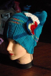 Size: 642x960 | Tagged: safe, artist:alleykat666, rainbow dash, g4, commission, hat, knit, rainbow dash hat