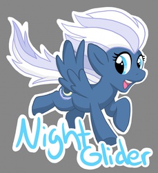 Size: 1175x1280 | Tagged: safe, artist:velocityraptor, night glider, pegasus, pony, g4, cute, female, flying, glideabetes, looking at you, smiling, solo, windswept mane