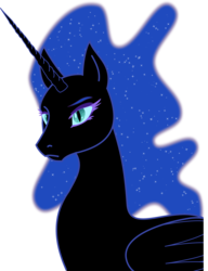 Size: 3869x5047 | Tagged: safe, artist:bugsydor, artist:leovictor, edit, nightmare moon, g4, absurd resolution, eyelashes, female, frown, lidded eyes, missing accessory, simple background, solo, transparent background, vector