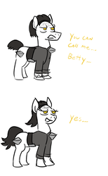 Size: 800x1300 | Tagged: safe, artist:jargon scott, betty, kung pow, master pain, ponified, rule 63