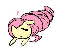 Size: 250x218 | Tagged: safe, artist:rwl, fluttershy, g4, burrito, heart, long hair, mane, pony burrito, wrapping