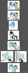 Size: 871x2282 | Tagged: safe, artist:pandan009, derpy hooves, dj pon-3, doctor whooves, octavia melody, time turner, vinyl scratch, earth pony, pegasus, pony, unicorn, g4, blushing, chocolate, comic, crash, drink, female, lesbian, male, mare, ship:doctorderpy, ship:scratchtavia, shipping, stallion, straight