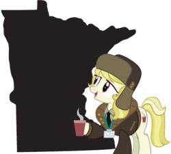 Size: 1381x1241 | Tagged: artist needed, safe, march gustysnows, g4, princess spike, coffee, dexterous hooves, hat, hoof hold, map, minnesota, simple background, solo, transparent background, ushanka