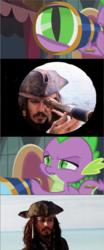 Size: 640x1539 | Tagged: safe, spike, g4, my little pony: friendship is magic, princess spike, captain jack sparrow, exploitable meme, meme, pirates of the caribbean, spike's telescope, telescope