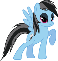 Size: 5706x6000 | Tagged: safe, artist:slb94, rainbow dash, g4, absurd resolution, emodash, female, frown, gothic, simple background, solo, transparent background, unamused, vector