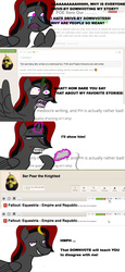 Size: 2500x5454 | Tagged: safe, alicorn, pony, fallout equestria, fallout equestria: project horizons, banana, cucumber, fimfiction, hypocrisy, hypocritical humor, meta, op is a duck, op is trying to start shit, solo, text