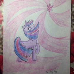 Size: 2364x2364 | Tagged: safe, artist:artbyponypony, twilight sparkle, g4, female, high res, solo, stars, traditional art